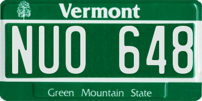 VT license plate NUO648