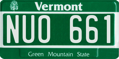 VT license plate NUO661