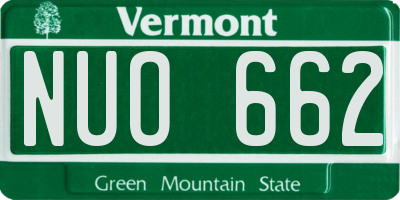 VT license plate NUO662