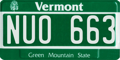 VT license plate NUO663