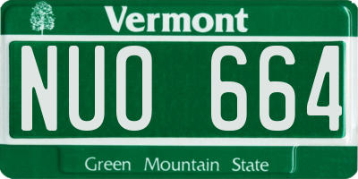 VT license plate NUO664