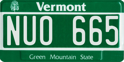 VT license plate NUO665