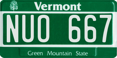 VT license plate NUO667