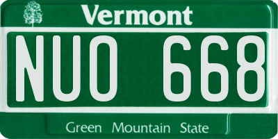 VT license plate NUO668