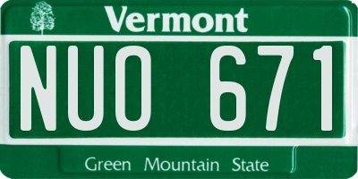 VT license plate NUO671