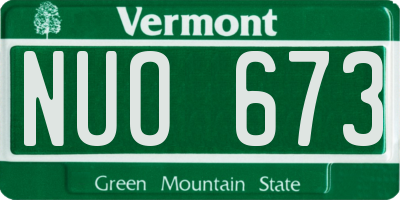 VT license plate NUO673