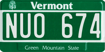 VT license plate NUO674