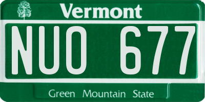 VT license plate NUO677