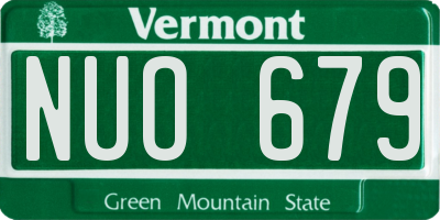 VT license plate NUO679