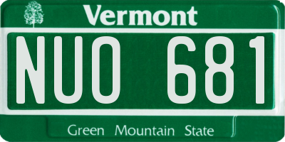 VT license plate NUO681