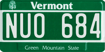 VT license plate NUO684