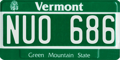 VT license plate NUO686
