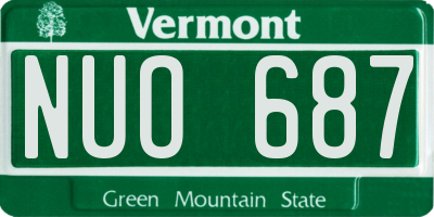 VT license plate NUO687
