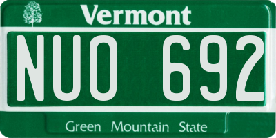 VT license plate NUO692