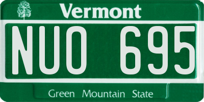 VT license plate NUO695