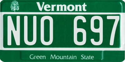 VT license plate NUO697