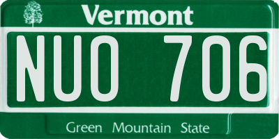 VT license plate NUO706
