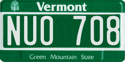 VT license plate NUO708