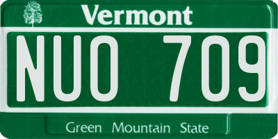 VT license plate NUO709