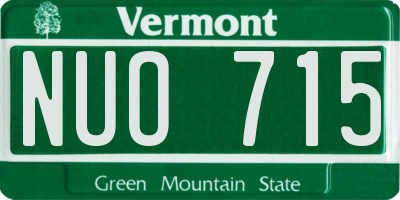 VT license plate NUO715