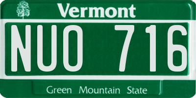 VT license plate NUO716