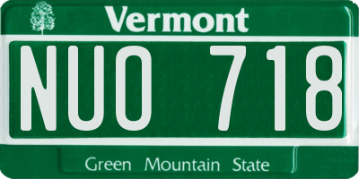 VT license plate NUO718
