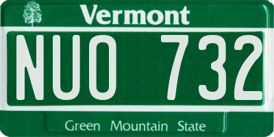 VT license plate NUO732