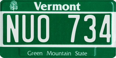VT license plate NUO734