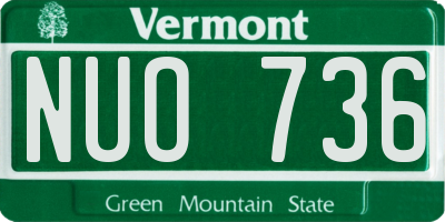 VT license plate NUO736