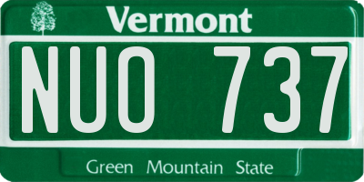 VT license plate NUO737