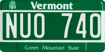 VT license plate NUO740