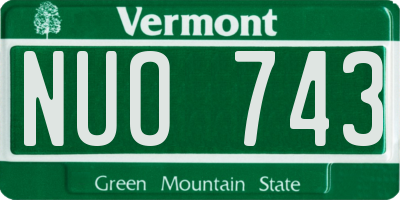 VT license plate NUO743