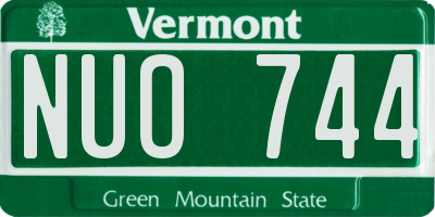 VT license plate NUO744
