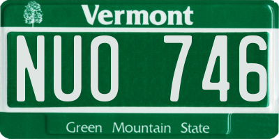 VT license plate NUO746