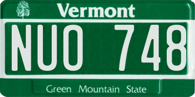 VT license plate NUO748
