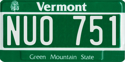 VT license plate NUO751