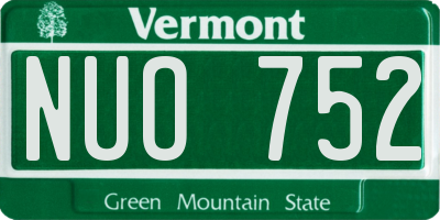 VT license plate NUO752