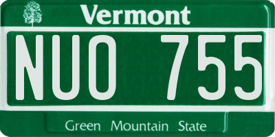 VT license plate NUO755