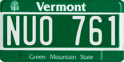 VT license plate NUO761