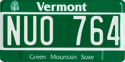 VT license plate NUO764