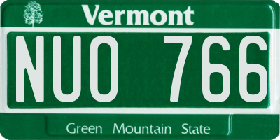 VT license plate NUO766