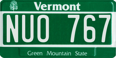 VT license plate NUO767