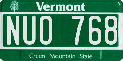 VT license plate NUO768