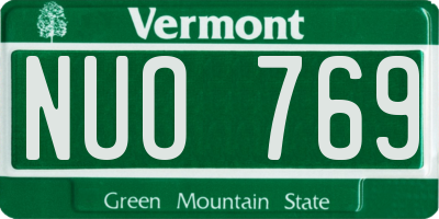 VT license plate NUO769