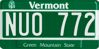 VT license plate NUO772
