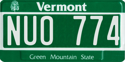 VT license plate NUO774