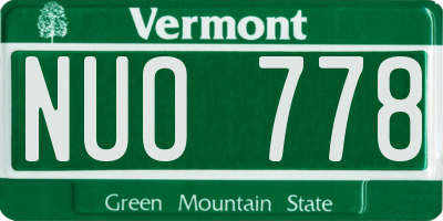 VT license plate NUO778