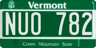 VT license plate NUO782