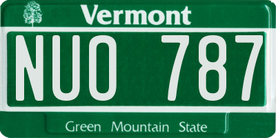 VT license plate NUO787