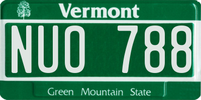 VT license plate NUO788
